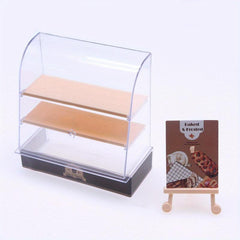 Mini Cake Cabinet Shelf Display Cabinet Dollhouse Food Play Model Accessories