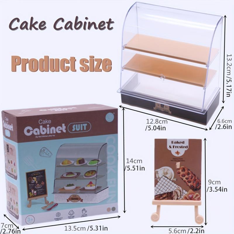 Mini Cake Cabinet Shelf Display Cabinet Dollhouse Food Play Model Accessories