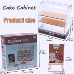 Mini Cake Cabinet Shelf Display Cabinet Dollhouse Food Play Model Accessories