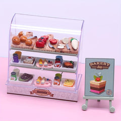 Mini Cake Cabinet Shelf Display Cabinet Dollhouse Food Play Model Accessories
