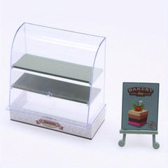 Mini Cake Cabinet Shelf Display Cabinet Dollhouse Food Play Model Accessories