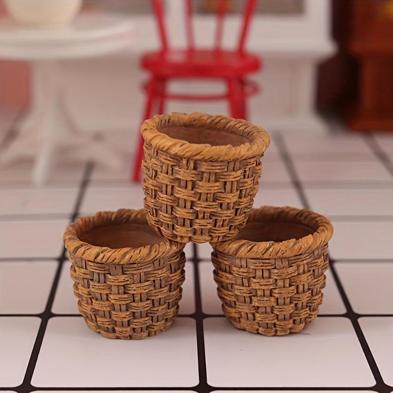 1:12 Dollhouse Resin Basket Kitchen Accessory for Dolls