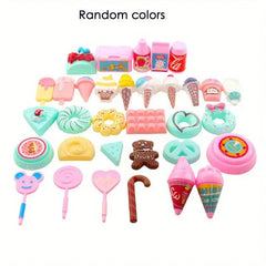 Dollhouse Kitchen Food Set Cake Ice Cream Doll House Mini Accessories Toys