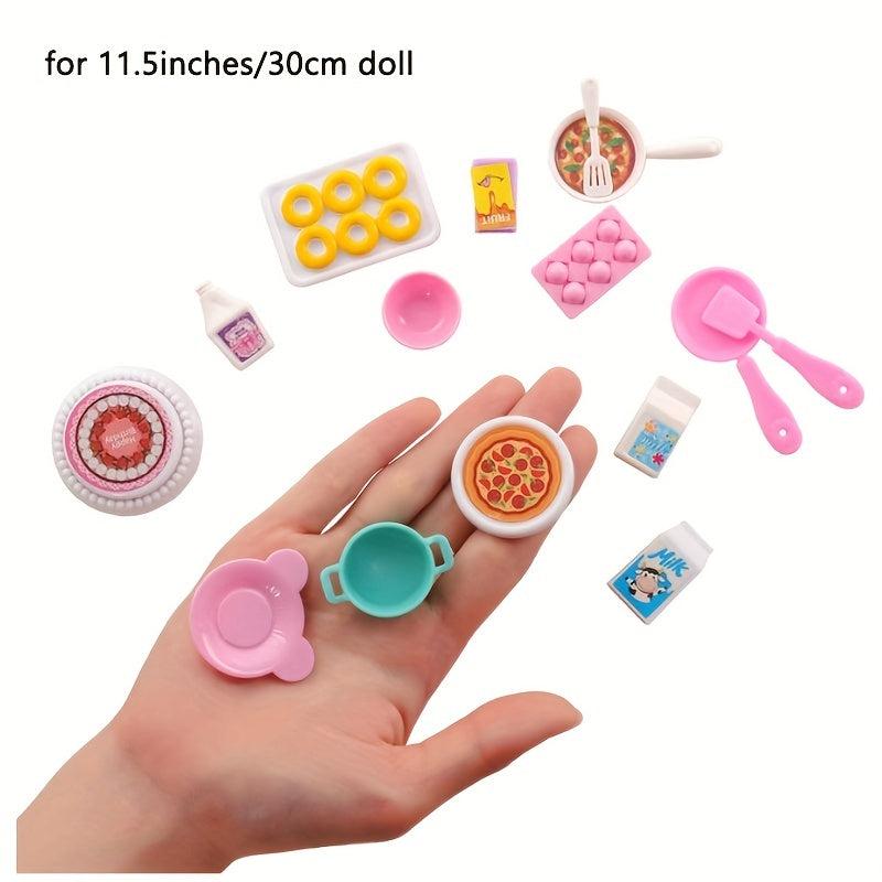 Dollhouse Kitchen Food Set Cake Ice Cream Doll House Mini Accessories Toys