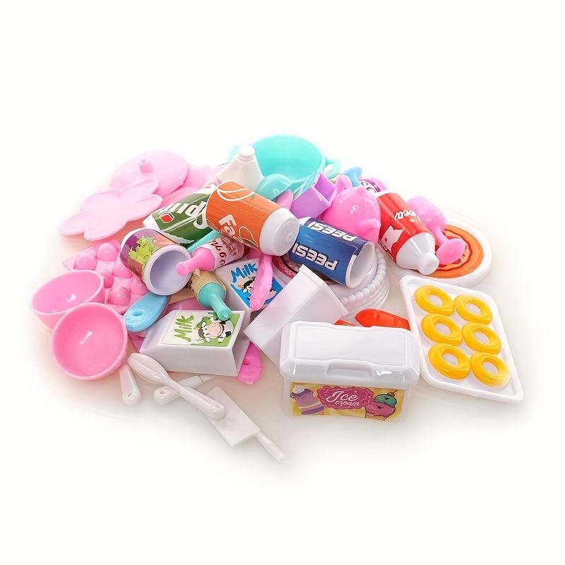 Dollhouse Kitchen Food Set Cake Ice Cream Doll House Mini Accessories Toys