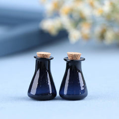 2pcs Mini Glass Bottles Wishing Bottle Jars Vials Mini Storage Bottle