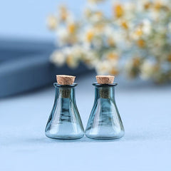 2pcs Mini Glass Bottles Wishing Bottle Jars Vials Mini Storage Bottle