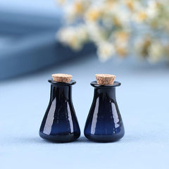 2pcs Mini Glass Bottles Wishing Bottle Jars Vials Mini Storage Bottle