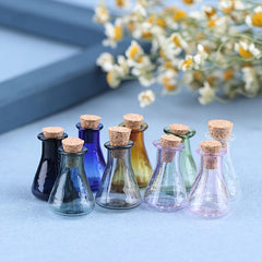2pcs Mini Glass Bottles Wishing Bottle Jars Vials Mini Storage Bottle