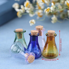 2pcs Mini Glass Bottles Wishing Bottle Jars Vials Mini Storage Bottle