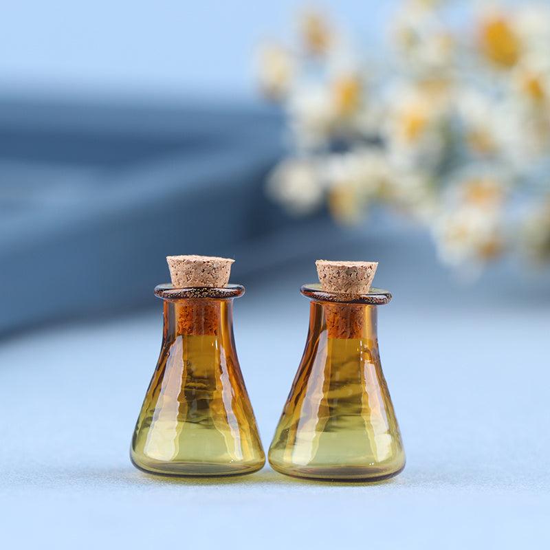 2pcs Mini Glass Bottles Wishing Bottle Jars Vials Mini Storage Bottle
