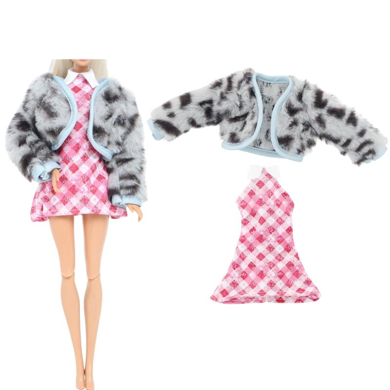 Plush Fleece Coat Dress Top Trousers Mini Skirt Suit Doll Accessories