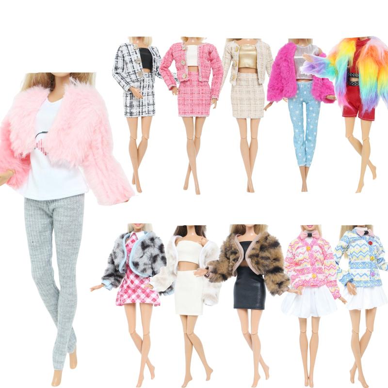 Plush Fleece Coat Dress Top Trousers Mini Skirt Suit Doll Accessories