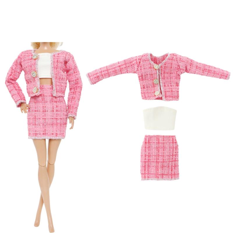 Plush Fleece Coat Dress Top Trousers Mini Skirt Suit Doll Accessories