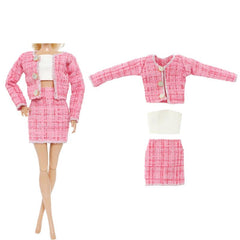 Plush Fleece Coat Dress Top Trousers Mini Skirt Suit Doll Accessories