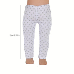 Doll Leggings Plain Polka Dot Stretch Leggings Dress Up Doll Costume
