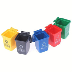 5pcs 1:12 Dollhouse Trash Can Model Furniture Accessories