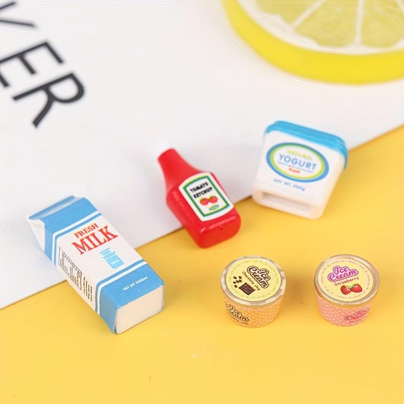5pcs Dollhouse Tomato Sauce Iced Yogurt Food Toy Model
