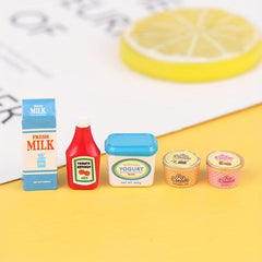 5pcs Dollhouse Tomato Sauce Iced Yogurt Food Toy Model