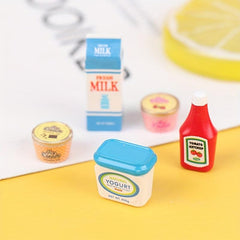 5pcs Dollhouse Tomato Sauce Iced Yogurt Food Toy Model