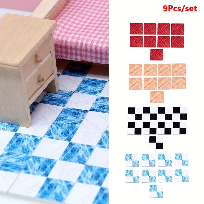 Transform Your Home with 9-Piece Dollhouse Floor Tiles
