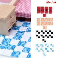 Transform Your Home with 9-Piece Dollhouse Floor Tiles