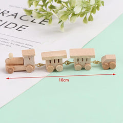 Mini Wood Train Model Toys Decoration Doll House Accessories