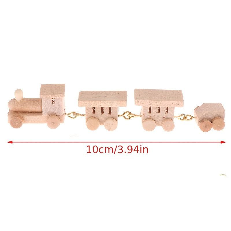 Mini Wood Train Model Toys Decoration Doll House Accessories