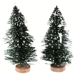 2pcs Dollhouse Christmas Trees Fairy Garden Doll House Decoration