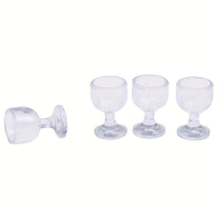 4Pcs 1:12 Dollhouse Goblet Cup Kitchen Wine Glass Cups