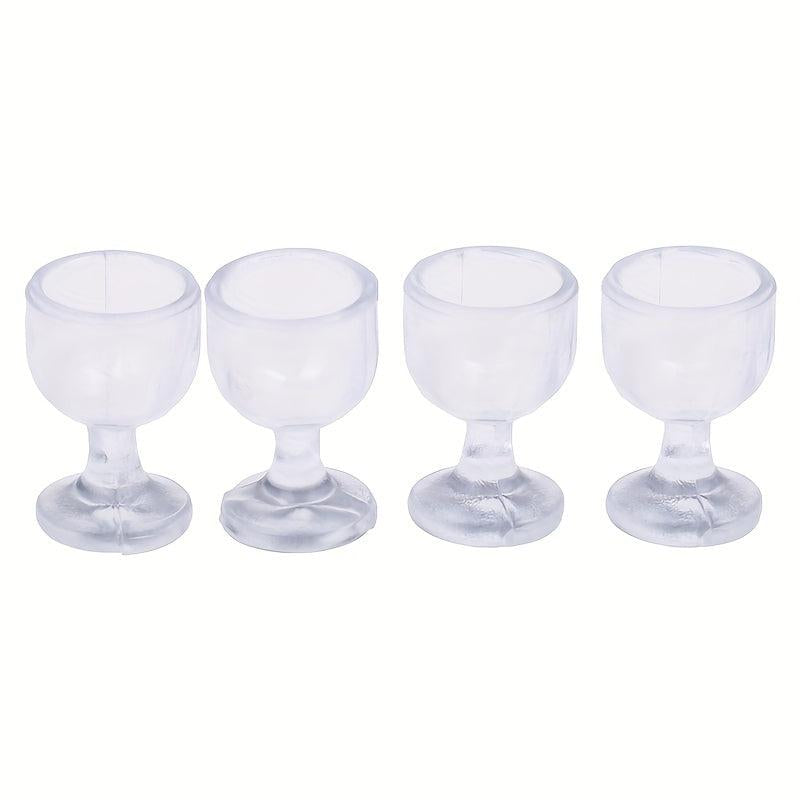 4Pcs 1:12 Dollhouse Goblet Cup Kitchen Wine Glass Cups