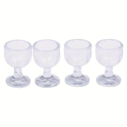 4Pcs 1:12 Dollhouse Goblet Cup Kitchen Wine Glass Cups