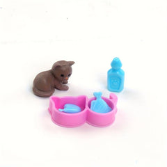 9pcs Mini Doll Accessories Pet Dog House Cattery Play House Toy
