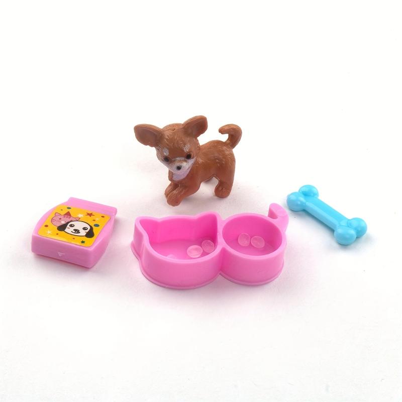 9pcs Mini Doll Accessories Pet Dog House Cattery Play House Toy
