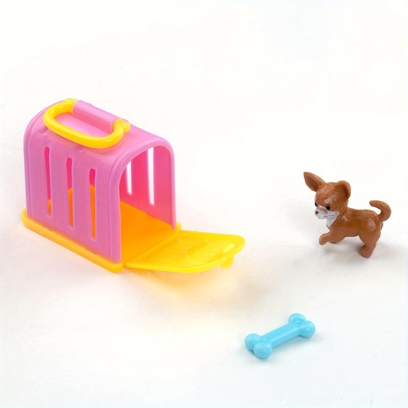 9pcs Mini Doll Accessories Pet Dog House Cattery Play House Toy