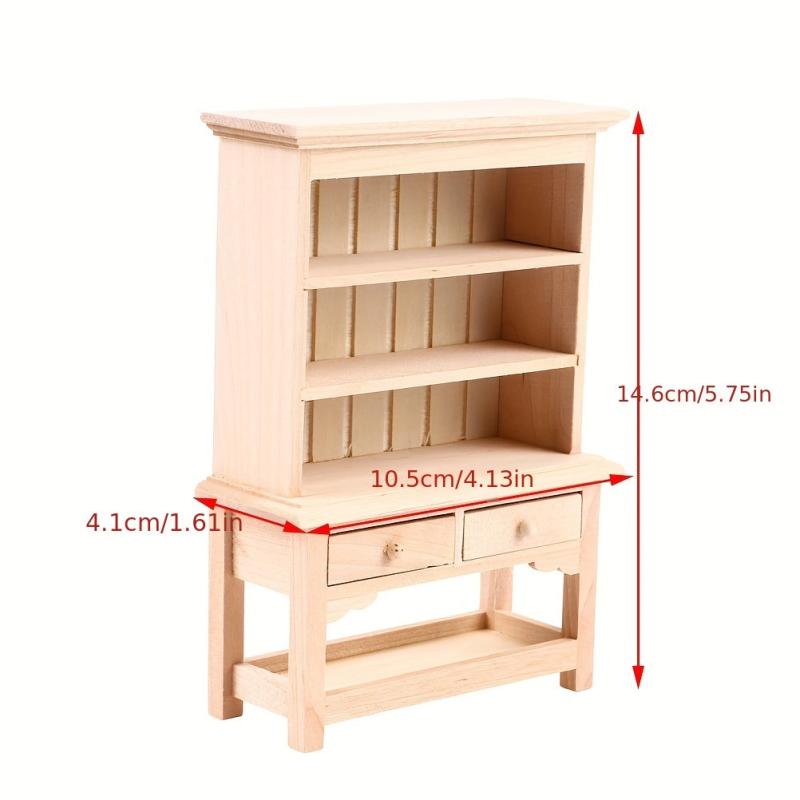 1:12 Dollhouse Wooden Bookcase Model Furniture