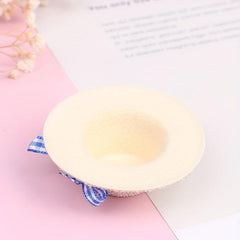 2pcs 1:12 Dollhouse Straw Hat Model Doll Dressing Decoration