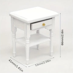 Dollhouse Wooden Bedside Cupboard Mini Furniture Night Table