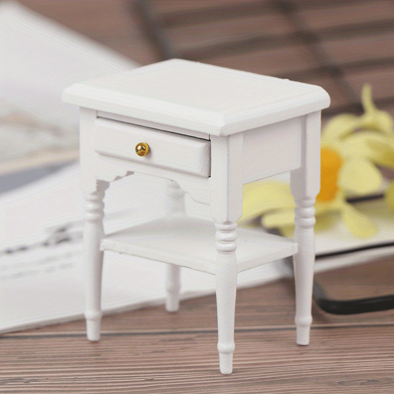 Dollhouse Wooden Bedside Cupboard Mini Furniture Night Table