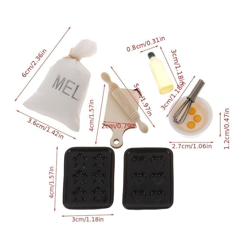 8pc Baked Prop Dollhouse Kitchen Supplies Halloween Thanksgiving Christmas