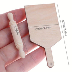 Dollhouse Rolling Pin Chopping Board Kitchen Props Model