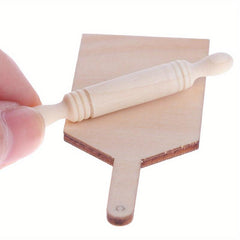 Dollhouse Rolling Pin Chopping Board Kitchen Props Model