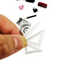 Dollhouse Mini Triangle Ruler Simulation Micro Creative Learning Supplies
