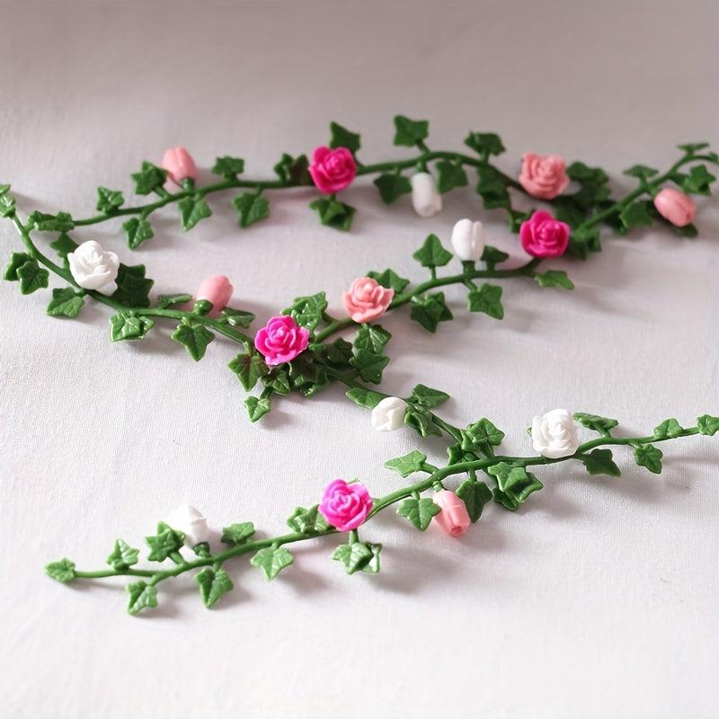 Dollhouse Mini Garden Scene Flower Vine Mini Simulation Flower Garden Model