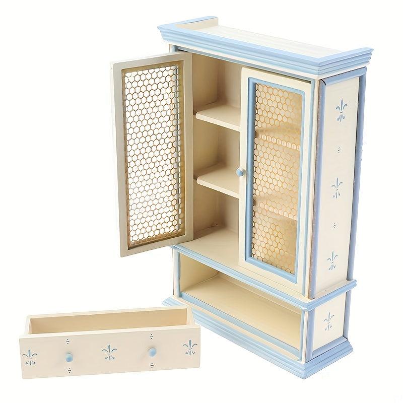 1:12 Dollhouse Kitchen Furniture Cupboards Display Cabinet