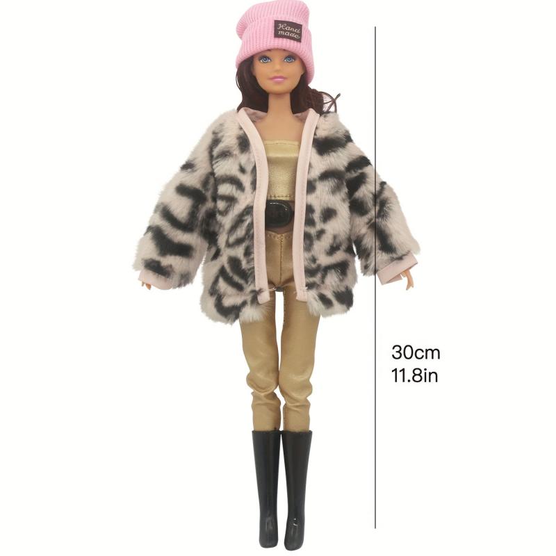Leopard Squishy Long Sweater for 11 8in Dolls