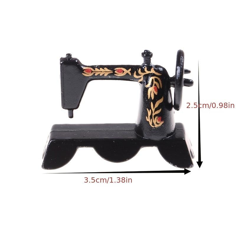 Mini Dollhouse Metal Sewing Machine Ornament