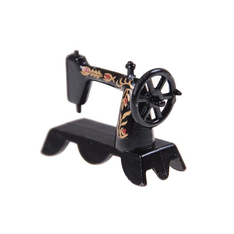 Mini Dollhouse Metal Sewing Machine Ornament
