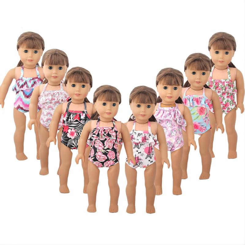 18 Inch Doll Swimsuit Hawaiian Beach Doll Accessories