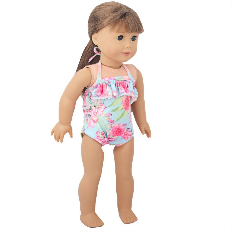 18 Inch Doll Swimsuit Hawaiian Beach Doll Accessories